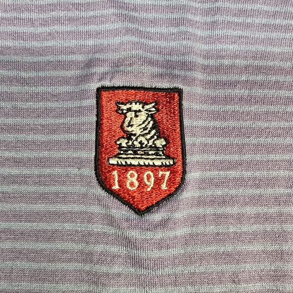 Peter Millar Purple Blue Polo Shirt Mens Large Embroidery Logo Country Club - Picture 4 of 7